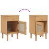vidaXL Bedside Cabinet SENJA Rattan Look Brown 40x35x65 cm Solid Wood Pine