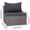 vidaXL 8 Piece Garden Lounge Set with Cushions Poly Rattan Grey