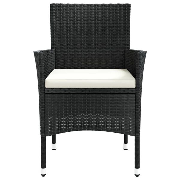 vidaXL Garden Chairs with Cushions 4 pcs Poly Rattan Black
