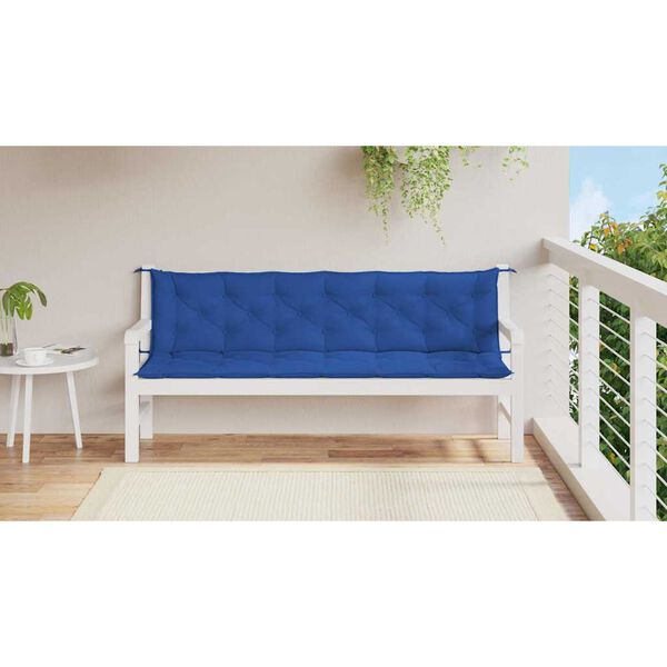 vidaXL Garden Bench Cushion Blue 200x(50+50)x7cm Oxford Fabric