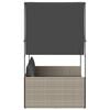 vidaXL Double Sun Lounger with Roof and Curtains Light Grey Poly Rattan