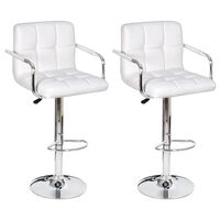 vidaXL Bar Stools 2 pcs White Faux Leather