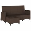 vidaXL Reclining Garden Sofa with Cushions L-shaped Brown Poly Rattan