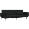vidaXL 2-Seater Sofa Bed with Two Pillows Black Fabric