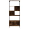 vidaXL Bookcase 5-Tier Smoked Oak 76x33x188.5 cm Engineered Wood