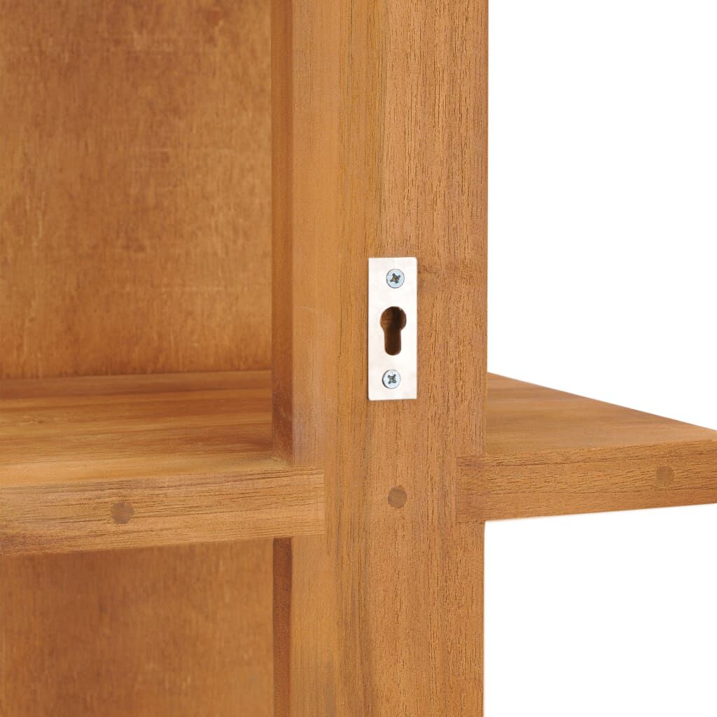 vidaXL Wall Mirror with Shelves 30x30x120 cm Solid Teak Wood