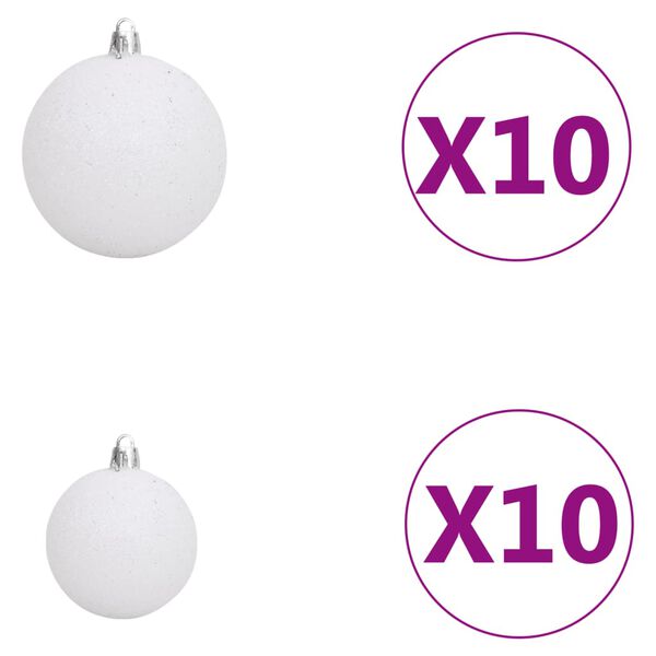 vidaXL Nordmann Fir Artificial Christmas Tree LED&Ball Set Green 210cm