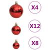vidaXL 111 Piece Christmas Bauble Set Red Polystyrene