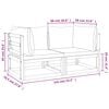 vidaXL Sectional Corner Sofas 2 pcs with Green Cushions Solid Wood Acacia