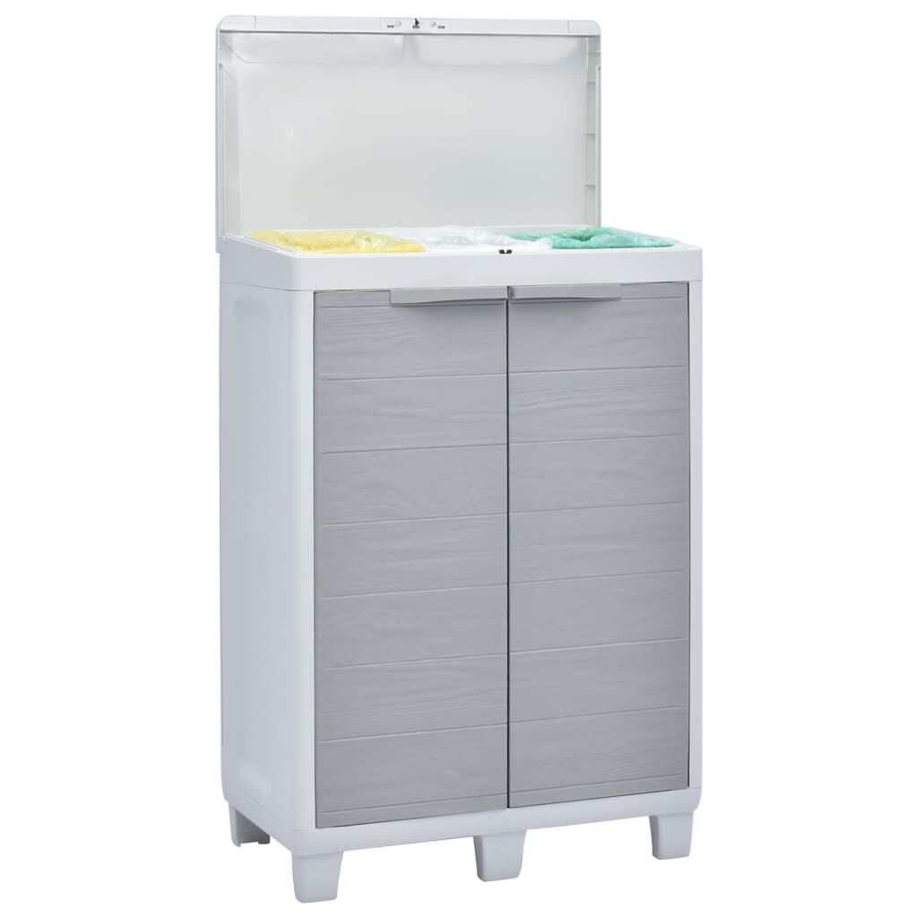 vidaXL Garden Dustbin with 3 Bags Light Grey 65x38x102 cm