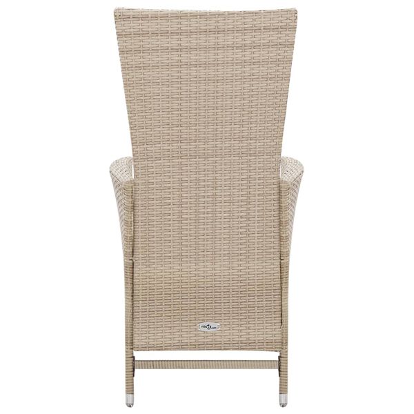 vidaXL 7 Piece Outdoor Dining Set with Cushions Poly Rattan Beige