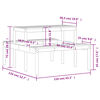 vidaXL Picnic Table 110x134x75 cm Solid Wood Pine