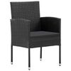 vidaXL 7 Piece Garden Dining Set Black