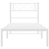 vidaXL Metal Bed Frame without Mattress with Headboard White 100x200cm