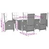 vidaXL 7 Piece Garden Dining Set with Cushions Grey Poly Rattan