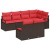vidaXL Sofa Set 7 pcs Brown Poly Rattan