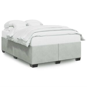 vidaXL Bed Frame without Mattress Light Grey Queen Velvet
