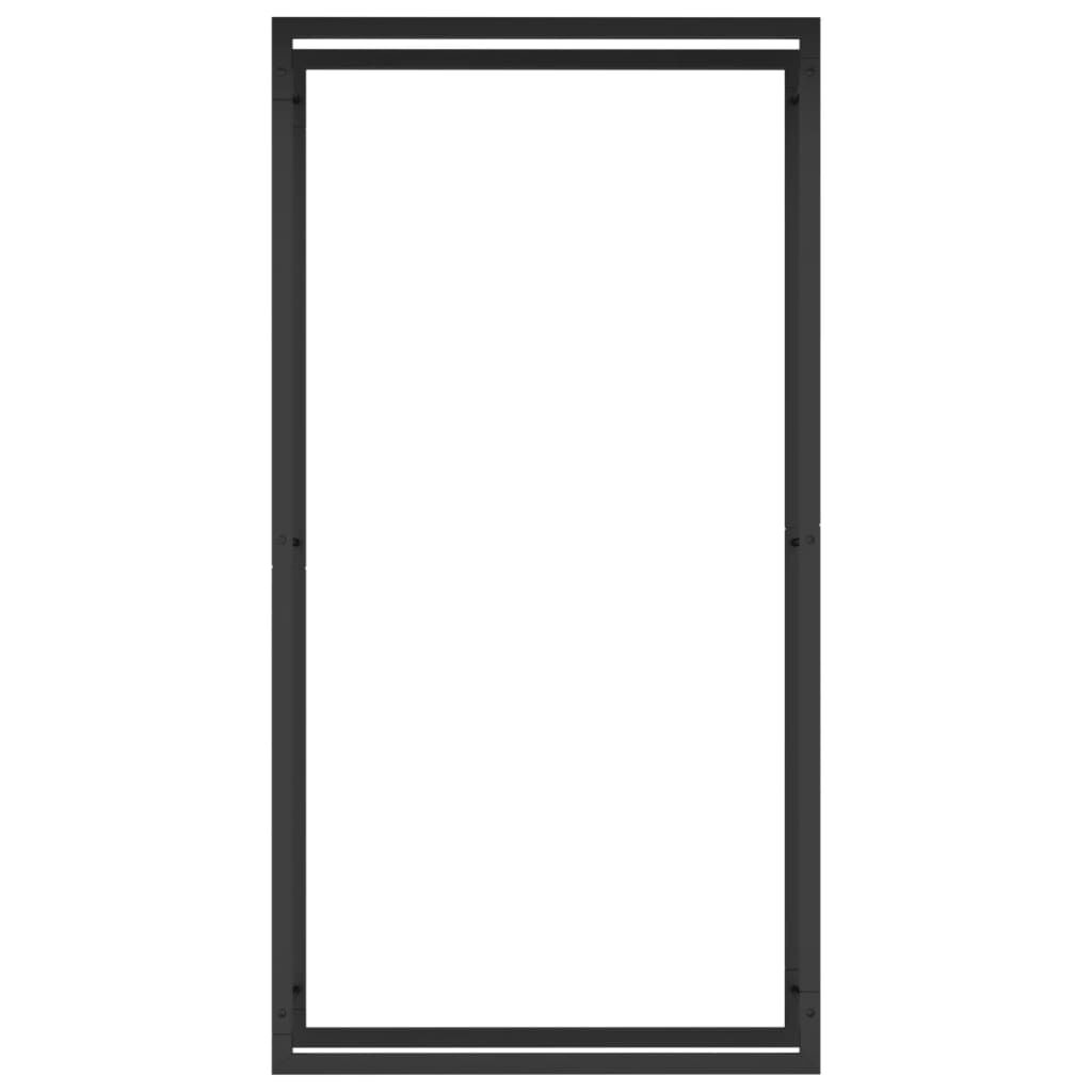 vidaXL Firewood Rack Matt Black 80x28x154 cm Steel