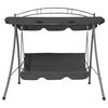 vidaXL Outdoor Convertible Swing Bench with Canopy Anthracite 198x120x205 cm Steel