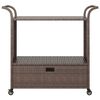 vidaXL Bar Cart with Drawer Brown 100x45x97 cm Poly Rattan