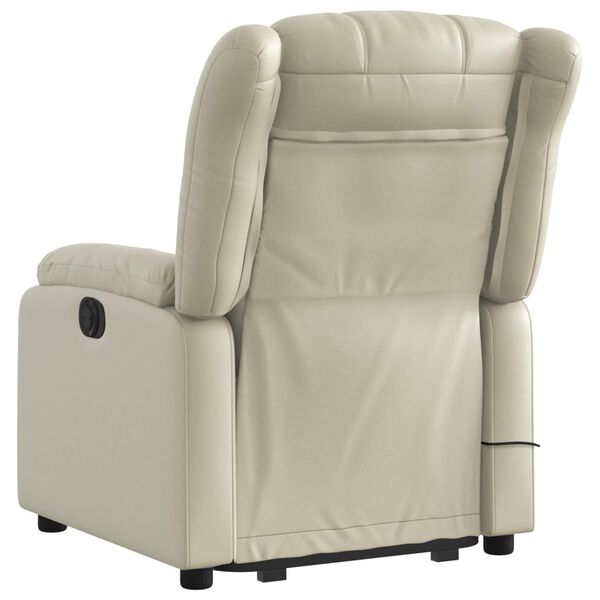 vidaXL Electric Stand up Massage Recliner Chair Cream Faux Leather