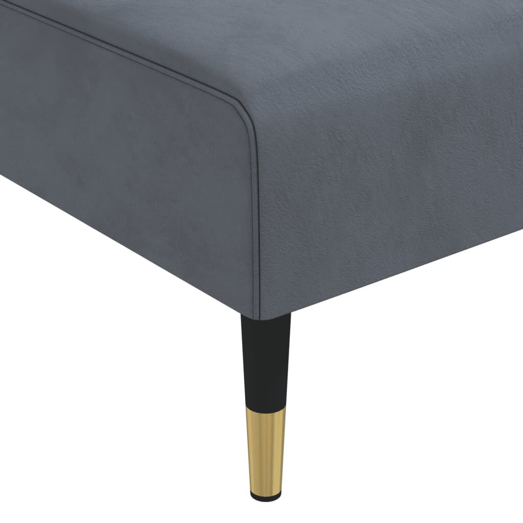 vidaXL Chaise Longue Dark Grey Velvet