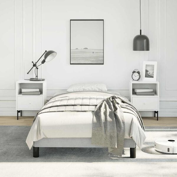 vidaXL Bed Frame without Mattress Light Grey 100x190 cm Twin Velvet