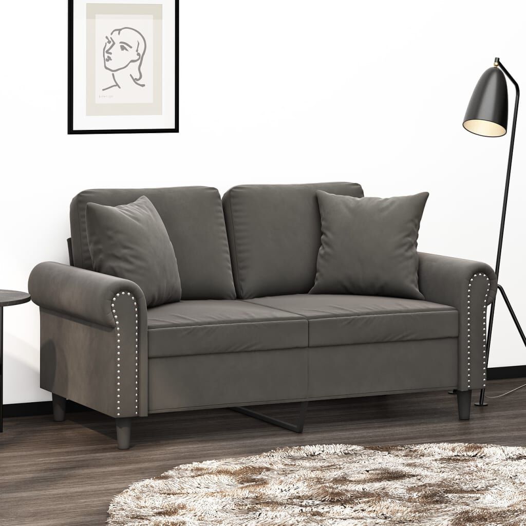 vidaXL Throw Pillows 2 pcs Dark Grey 40x40 cm Velvet