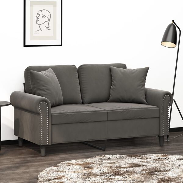 vidaXL Throw Pillows 2 pcs Dark Grey 40x40 cm Velvet
