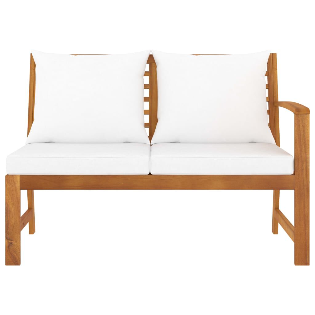 vidaXL Garden Bench 114.5 cm with Cream Cushion Solid Acacia Wood