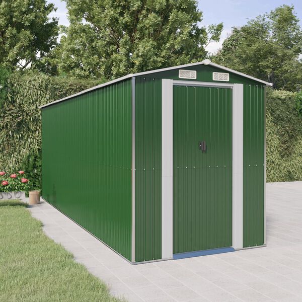 vidaXL Garden Shed Green 192x523x223 cm Galvanised Steel