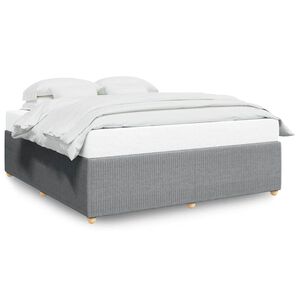 vidaXL Bed Frame without Mattress Light Grey California King Fabric