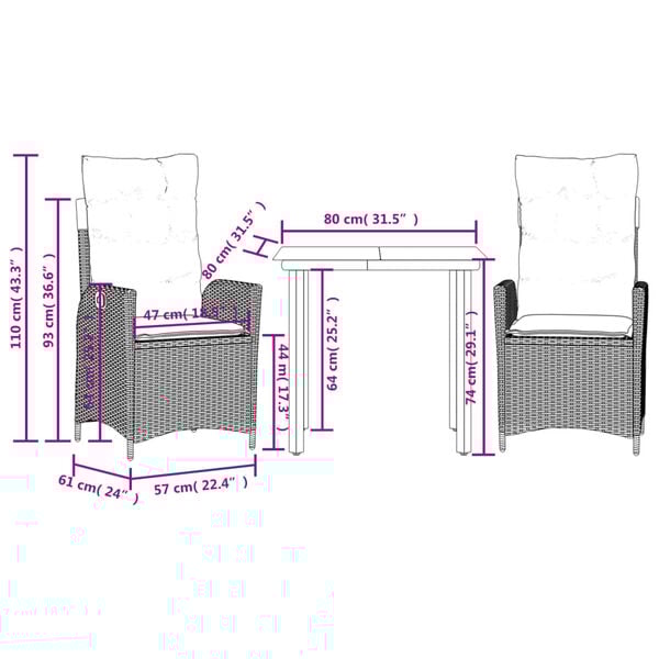 vidaXL 5 Piece Garden Dining Set with Cushions Grey Poly Rattan