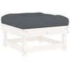 vidaXL 10 Piece Garden Lounge Set with Cushions White Solid Wood