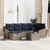 vidaXL Sofa Set with Cushion with Storage Grey Poly Rattan