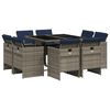 vidaXL 11 Piece Garden Dining Set with Cushions Grey Poly Rattan
