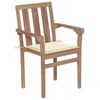 vidaXL Stackable Garden Chairs with Cushions 4 pcs Solid Teak Wood