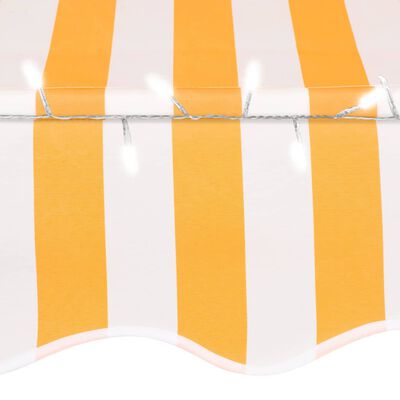 vidaXL Manual Retractable Awning with LED 200 cm White and Orange