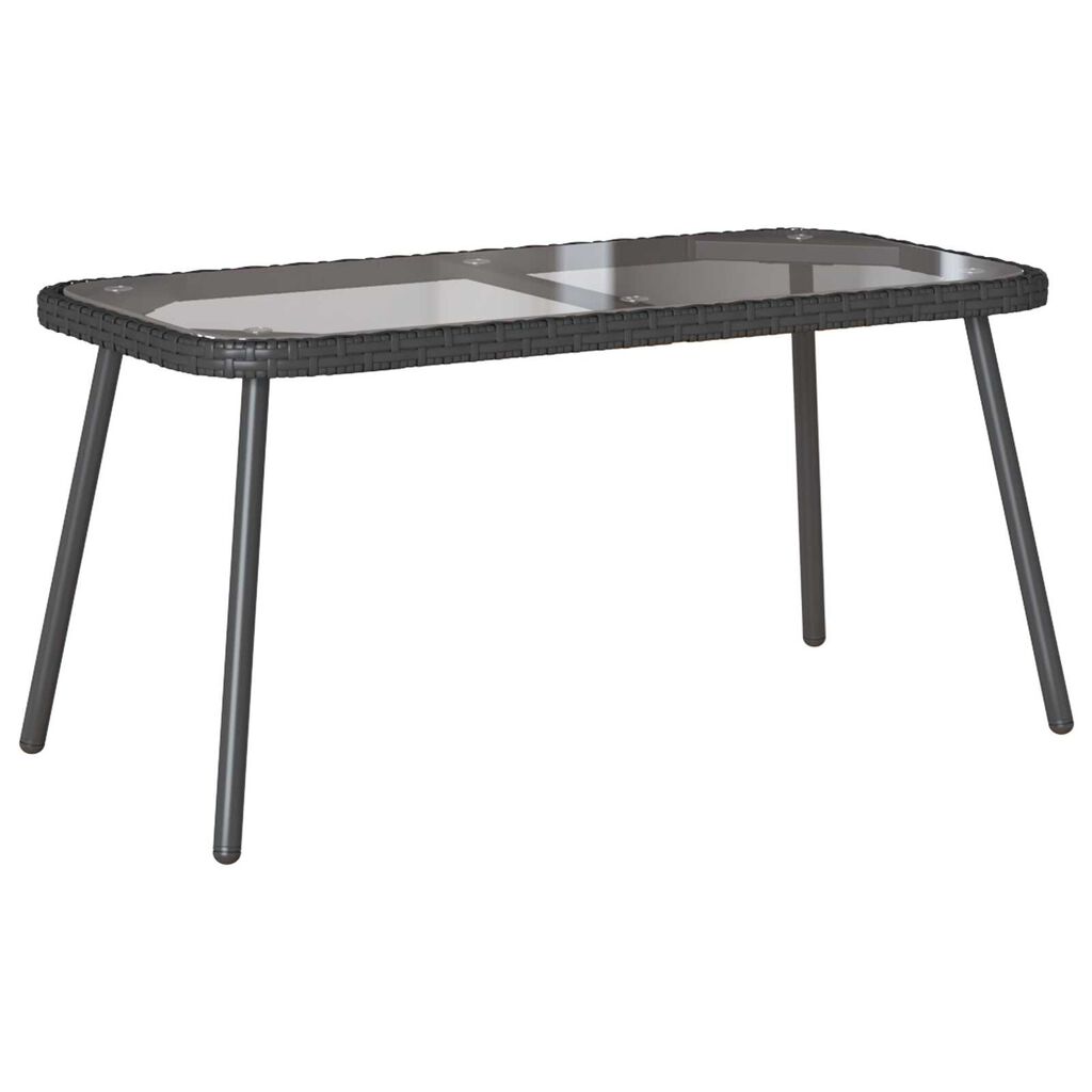 vidaXL Coffee Table Black 90x45x42 cm Poly Rattan