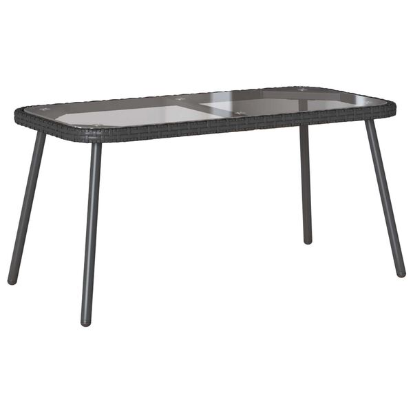 vidaXL Coffee Table Black 90x45x42 cm Poly Rattan