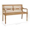 vidaXL Batavia Bench with Anthracite Cushion 120 cm Solid Teak Wood
