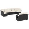 vidaXL 9 Piece Garden Sofa Set with Cushions Black Poly Rattan