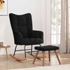 vidaXL Rocking Chair with a Stool Black Velvet