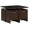 vidaXL 5 Piece Garden Dining Set with Cushions Brown Poly Rattan