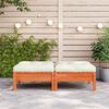 vidaXL Garden Footstools with Cushions 2 pcs Wax Brown Solid Wood Pine