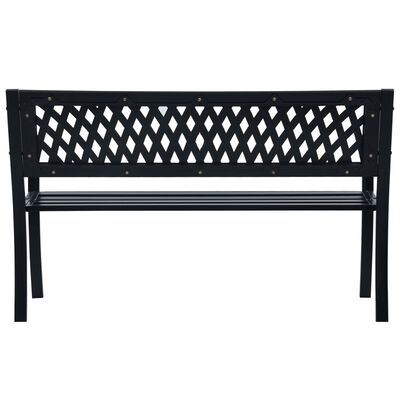 vidaXL Garden Bench Black 120 cm Steel