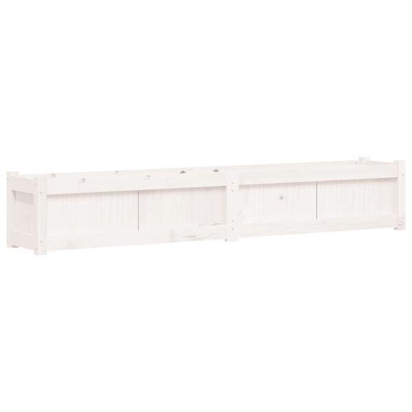 vidaXL Garden Planter White 180x31x31 cm Solid Wood Pine