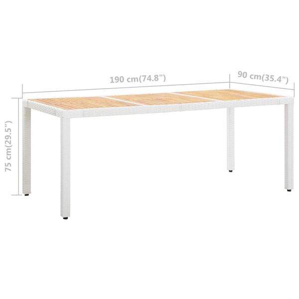 vidaXL 9 Piece Outdoor Dining Set Poly Rattan White