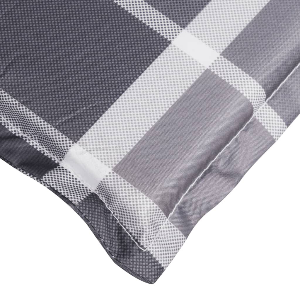 vidaXL Sun Lounger Cushion Grey Check Pattern 200x60x3cm Oxford Fabric