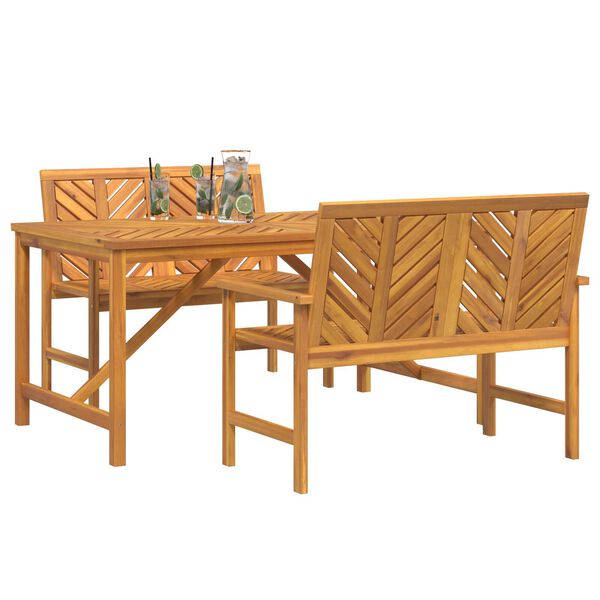 vidaXL Garden Dining Set 3 pcs Brown 150 x 90 x 74 cm